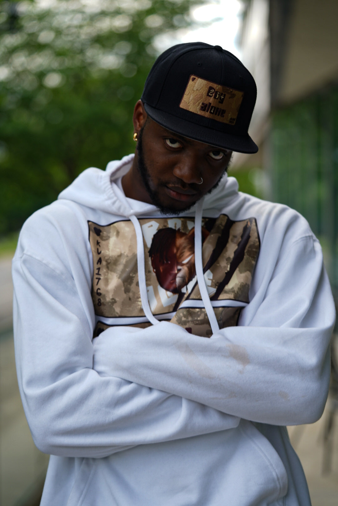 BOY - ALONE “ BLACK SNAP BACK - HAT BROWN LICENSE PLATE DESIGN $24