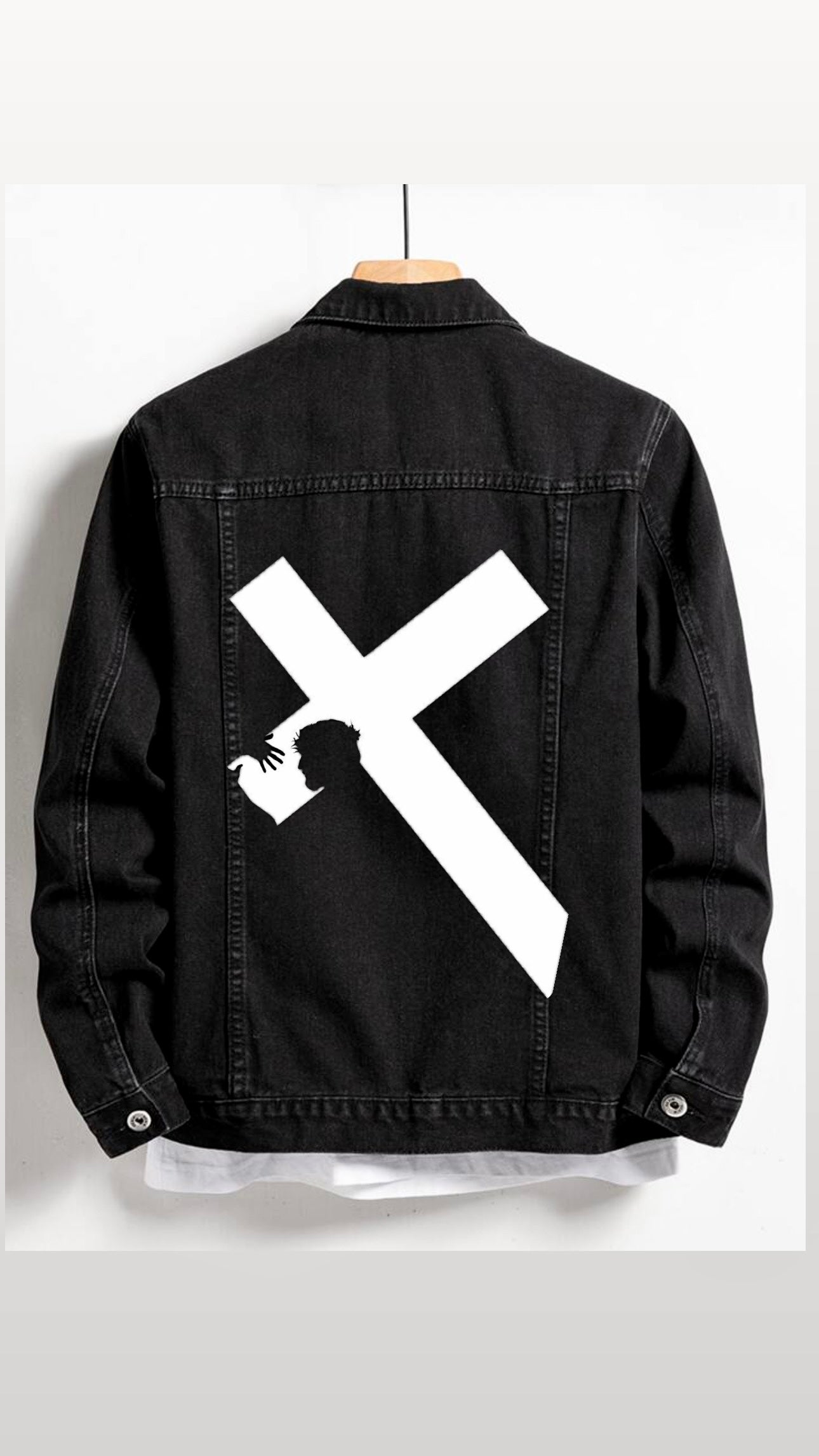 Myre black Jean jacket design “ CROSS”