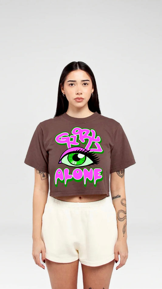 GIRL ALONE “CROP-TOP BROWN DESIGN”