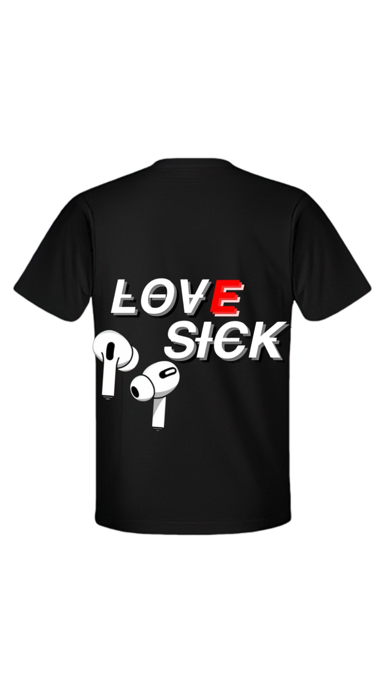 Myre black t shirt design “ love sick”