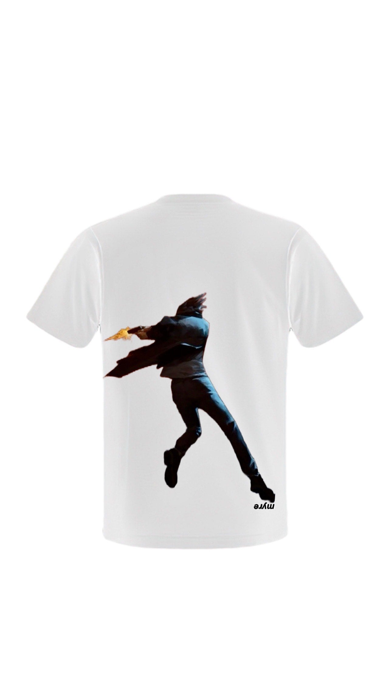 Myre white t shirt design”day light robbery”