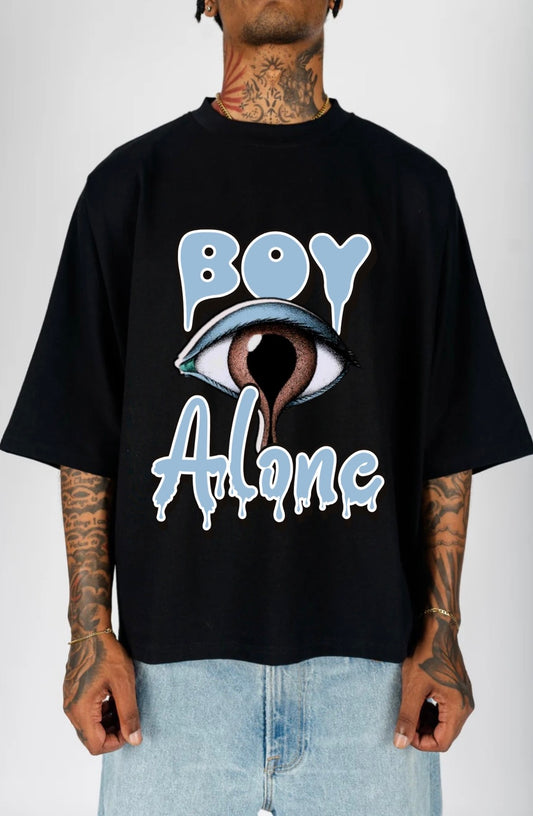 BOY ALONE “2PANEL BOXY TEE BLACK DESIGN”