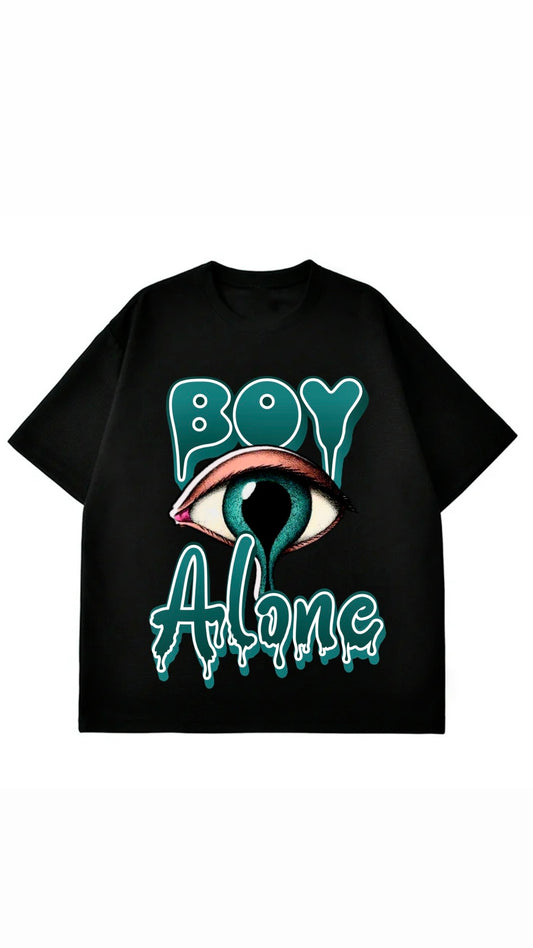 BOY ALONE “2PANEL BOXY TEE BLACK DESIGN”