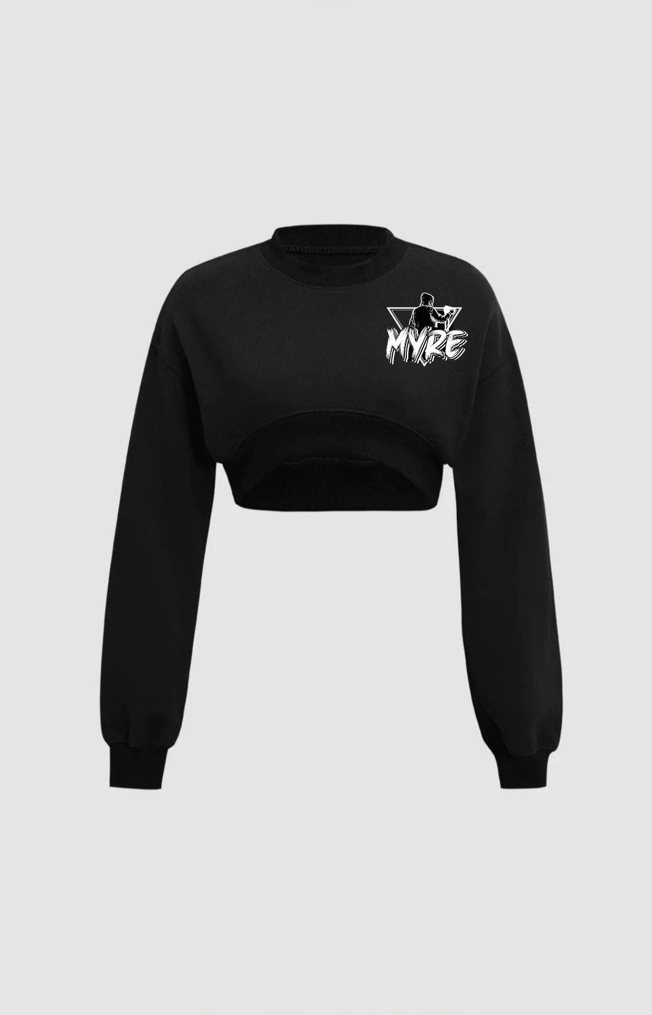 Myre black croptop design “ boy bye”