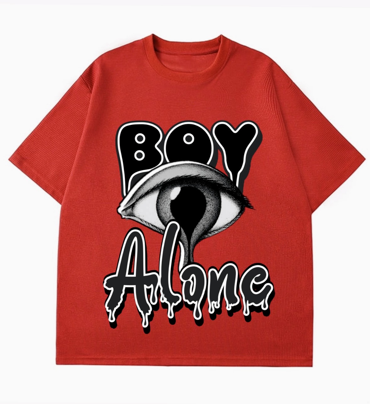 BOY ALONE “2PANEL BOXY TEE RED DESIGN”