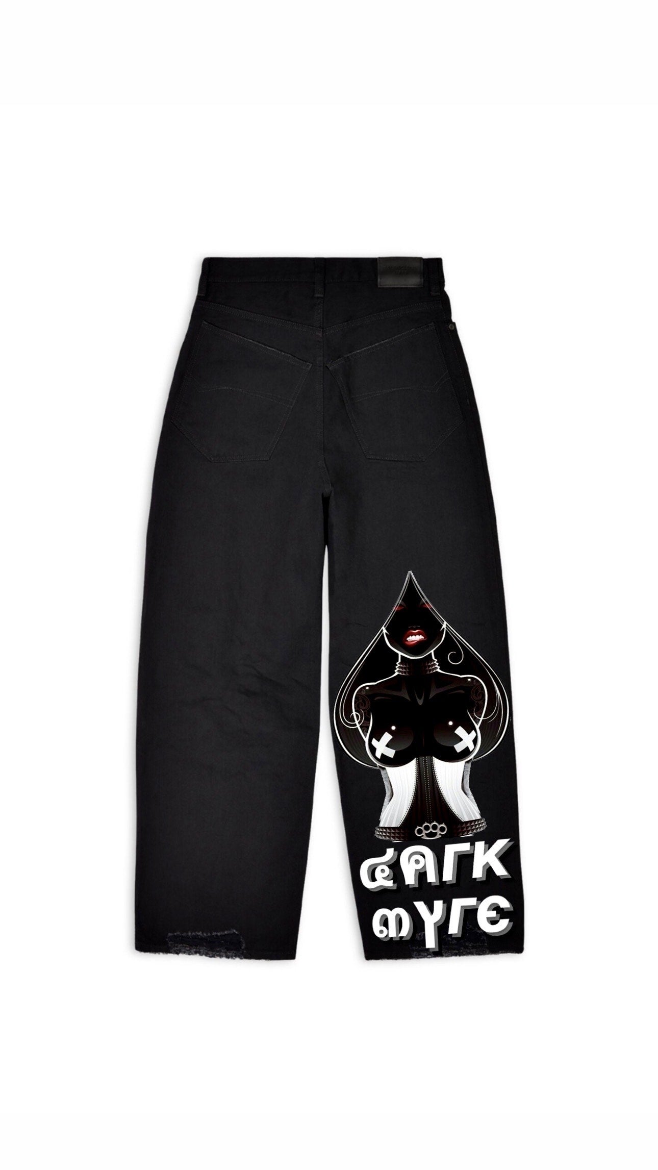 Myre black jean pant design” white ski”