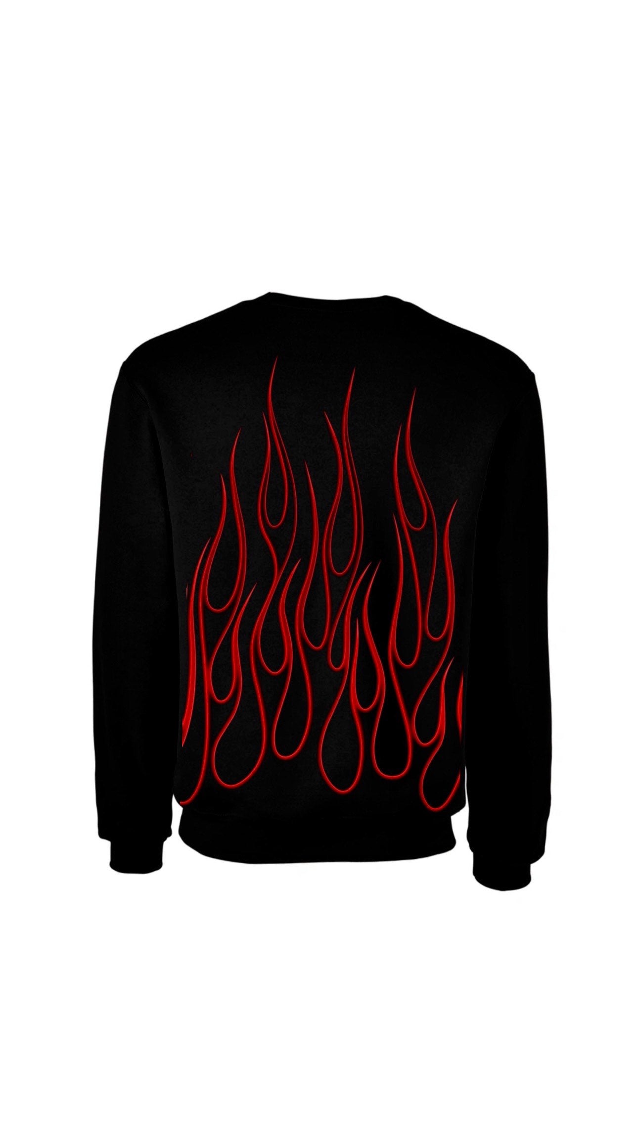 Myre black sweatshirt design “ purple flames/ red flames”