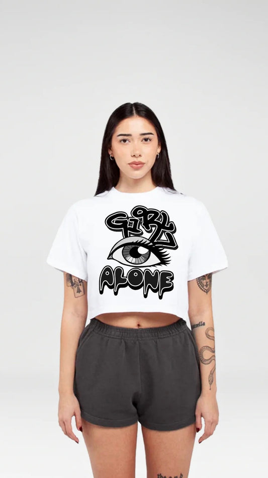 GIRL ALONE “CROP-TOP WHITE DESIGN”