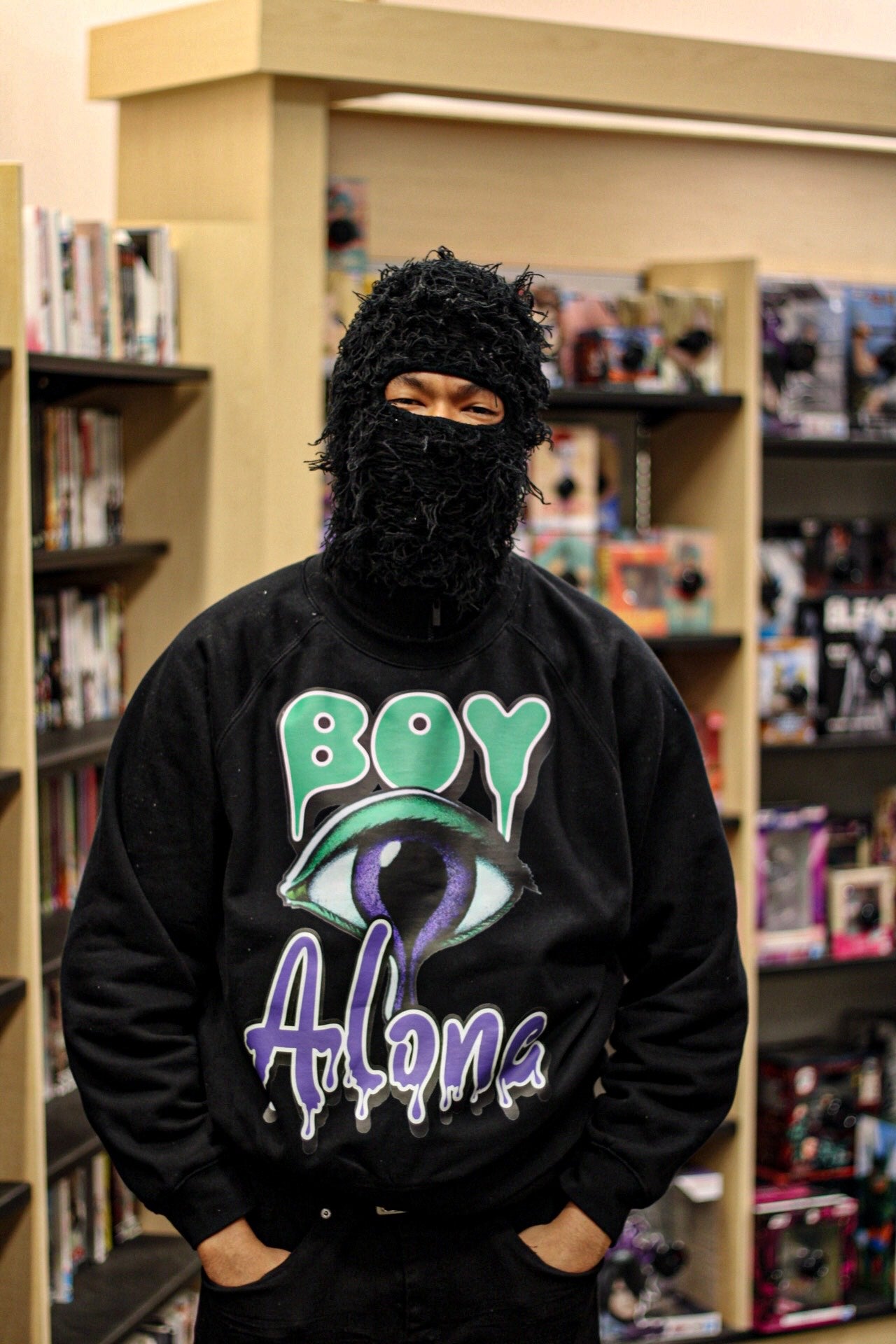 BOY ALONE BLACK SWEAT SHIRT DESIGN