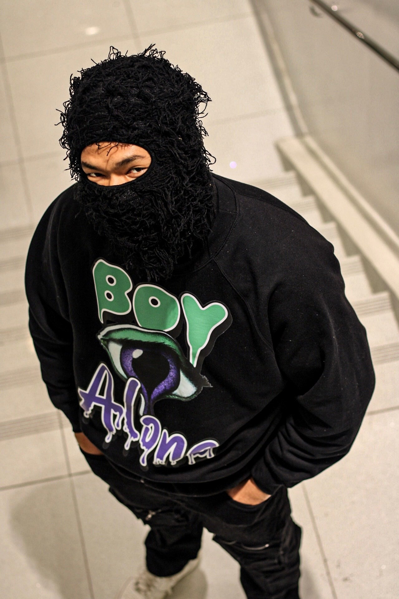 BOY ALONE BLACK SWEAT SHIRT DESIGN