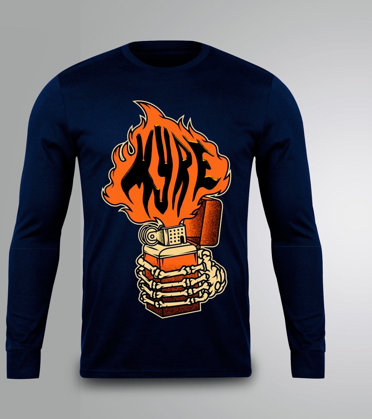 Myre deep blue sweatshirt design “ run or burn”