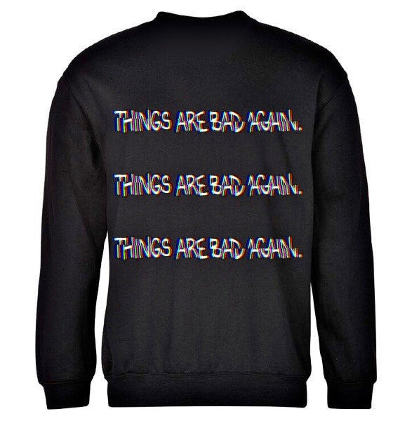 Myre black sweatshirt design” TIRED”